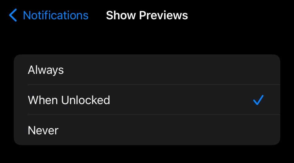 Choose When Unlocked or Never for the best privacy