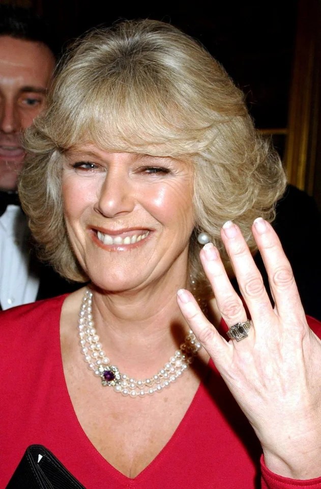 Camilla showing off her engagement ring