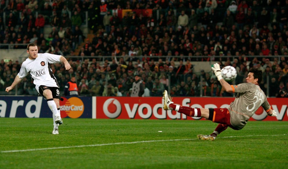 Wayne Rooney netted against Roma in April 2007