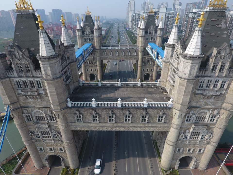 A fake version of London's Tower Bridge in Suzhou in China's eastern Jiangsu province