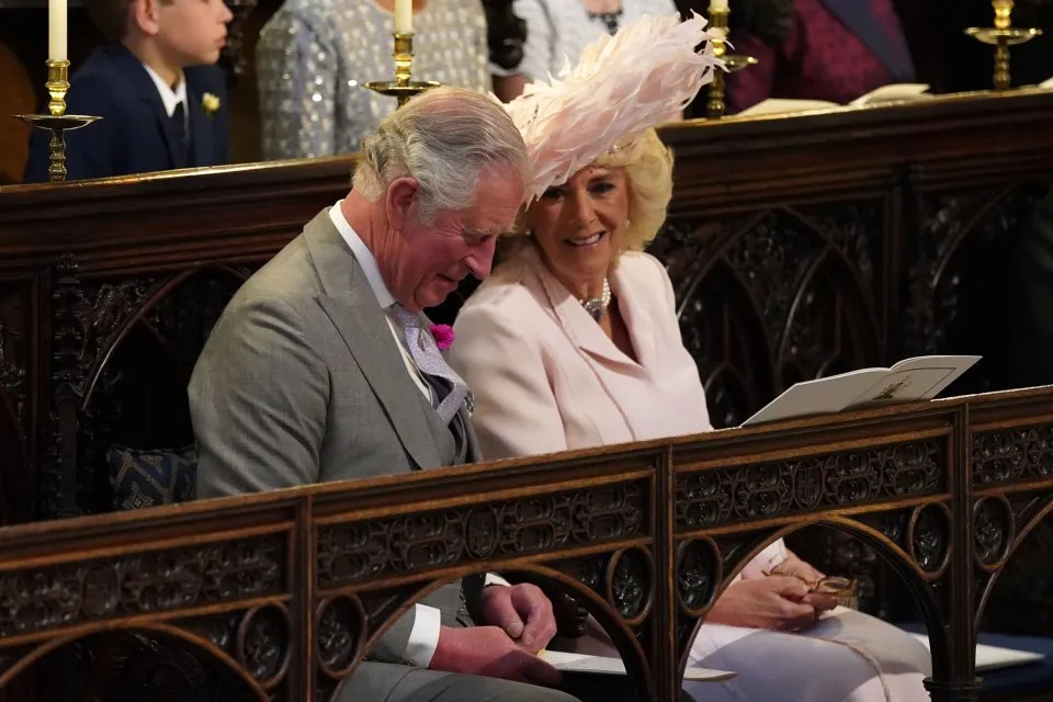 Prince Charles and Camilla at the wedding ceremony of Harry and Meghan