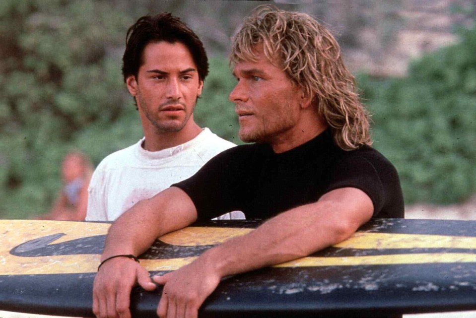 Reeves (L) co-starred in Point Break alongside Swayze