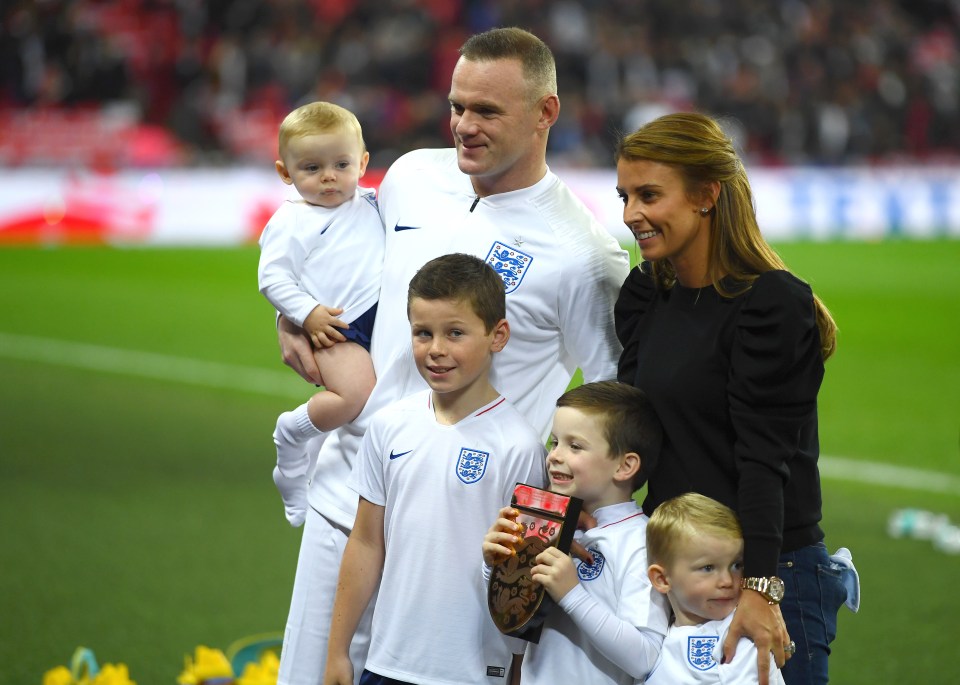 Wayne and Coleen have four boys; Kai, Klay, Cass and Kit. Pictured together in 2018