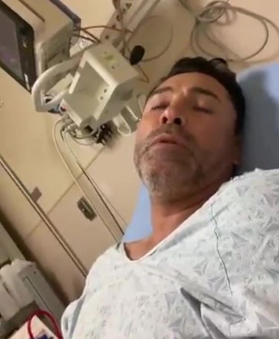 Oscar De La Hoya's was hospitalised following his bout of Covid