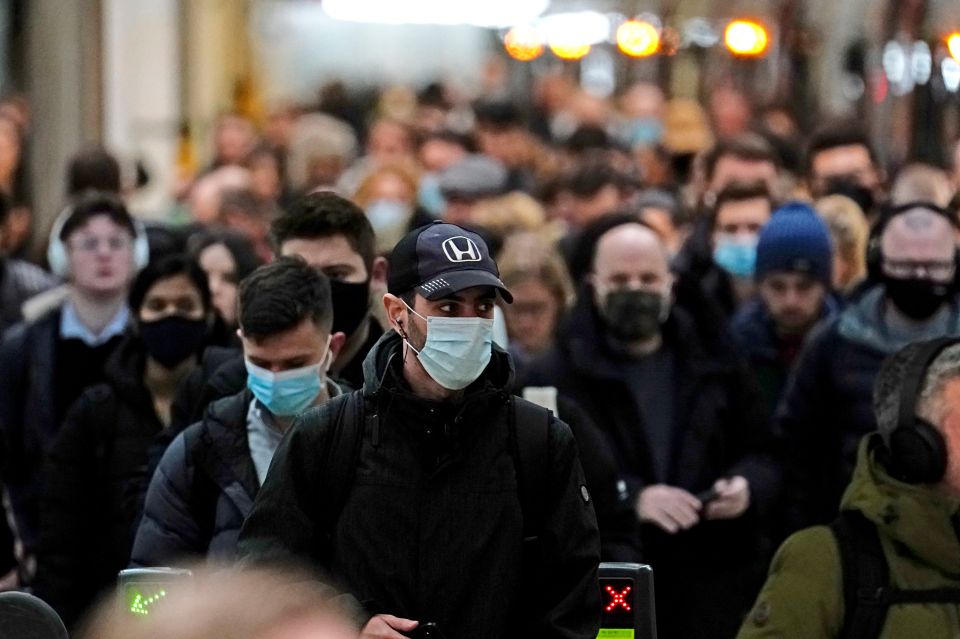 BA.2, which has been detected more than 2,000 times in the UK, spreads faster than its sister variant Omicron BA.1. Pictured: Commuters at Liverpool Street station, London