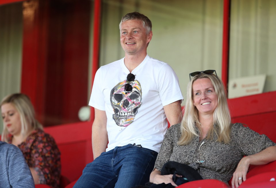 Solskjaer and wife Silje watched their daughter make her senior debut for Man United against Bridgwater