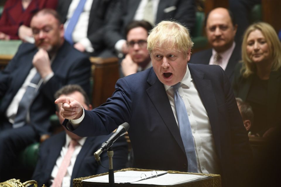 Boris Johnson in the Commons yesterday