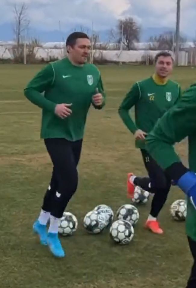 Usyk is training with the second tier Ukrainian side FC Polissya