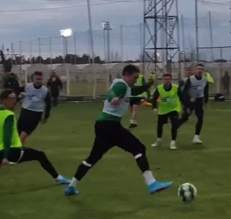 Usyk played a practice match in training ahead of the friendly on Thursday