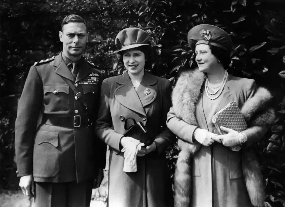 The Queen with her father King George VI in 1944. He died in 1952