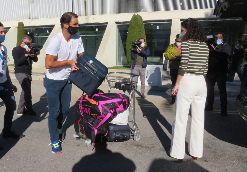 The Spaniard arrived back on the island with all his luggage from Australia