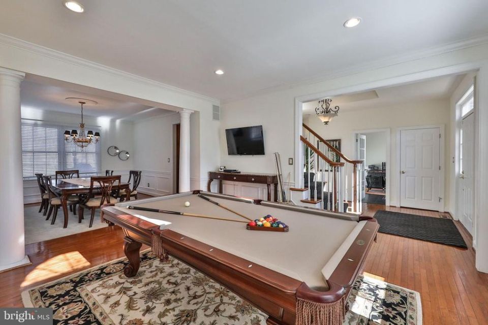 It comes complete with an indoor gym and pool table