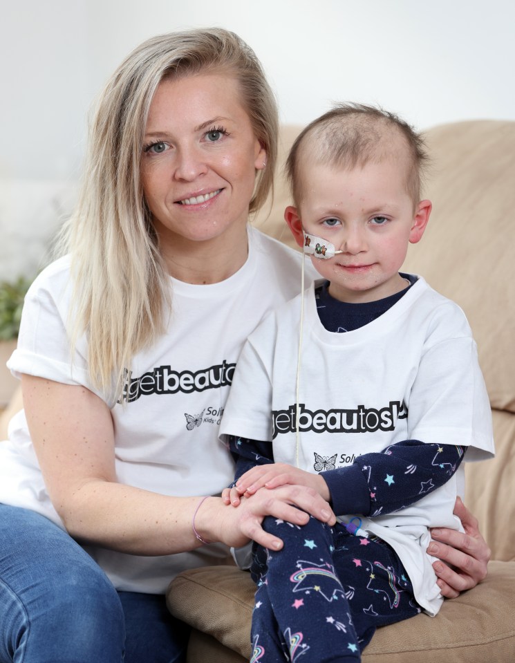 Shirley Hepworth with her brave daughter, five-year-old Beau