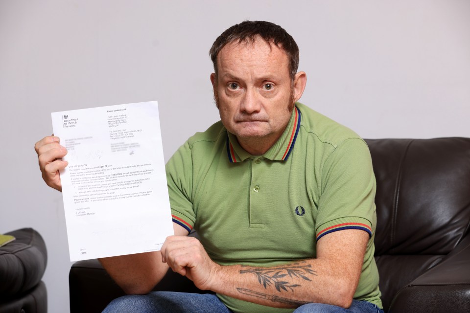 Martin got a worrying letter through the post from the DWP, which said he owed £1,250