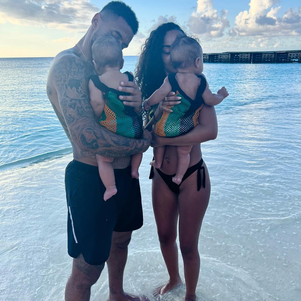 She went away with her fiance Andre Gray and their adorable babies