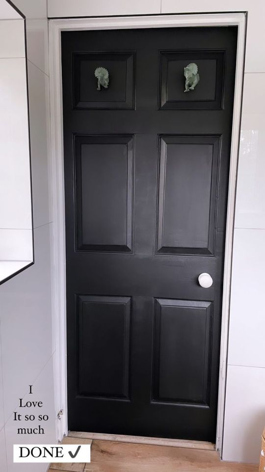 Stacey painted her son's bathroom door a stylish matte black, but hubby-to-be Joe wasn't keen