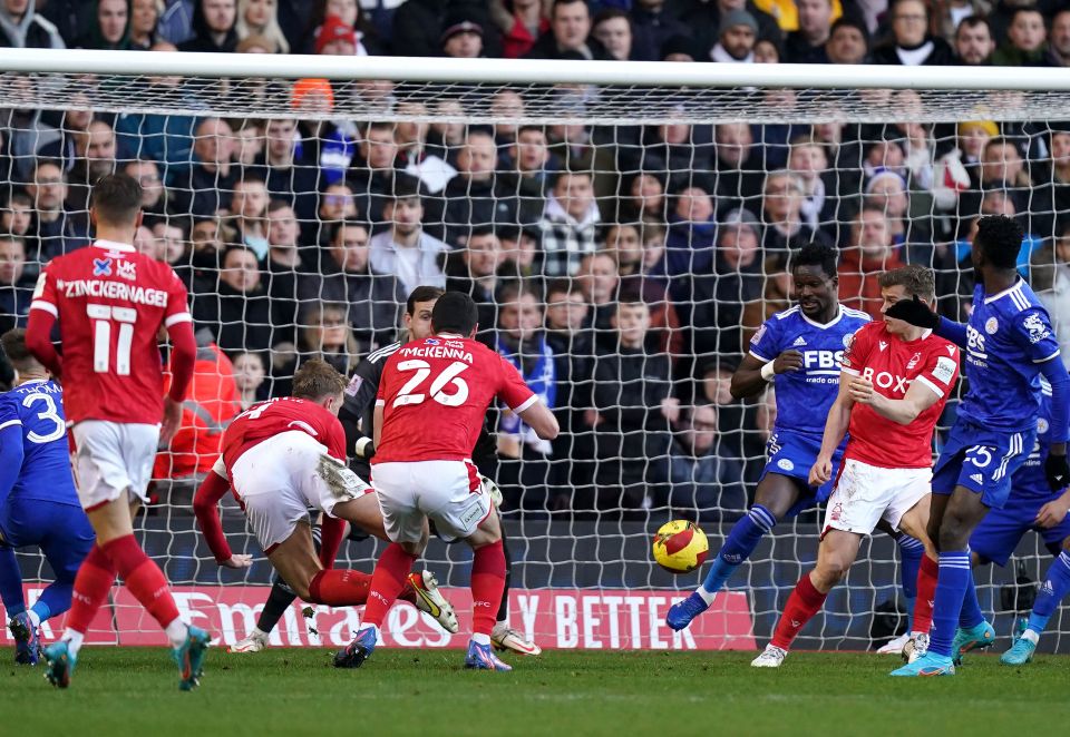 Joe Worrall made it three as the Forest fans erupted again in disbelief