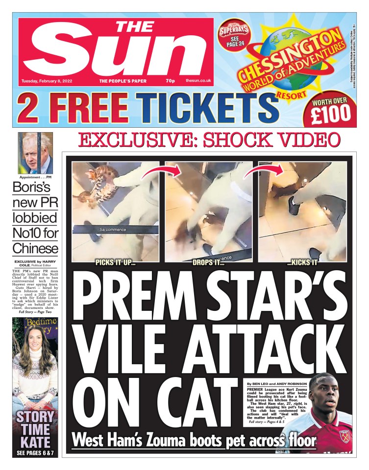 The Sun's front page on Tuesday