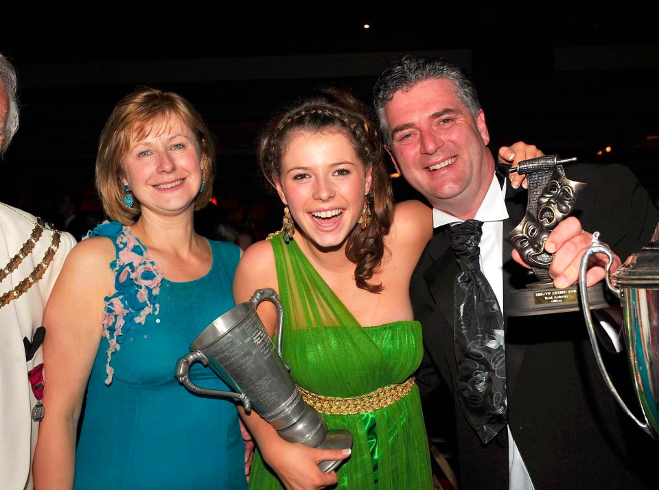 Jessie with mum Marina and dad Tim, who reportedly lunged at John Barrowman during her time on the show I'd Do Anything