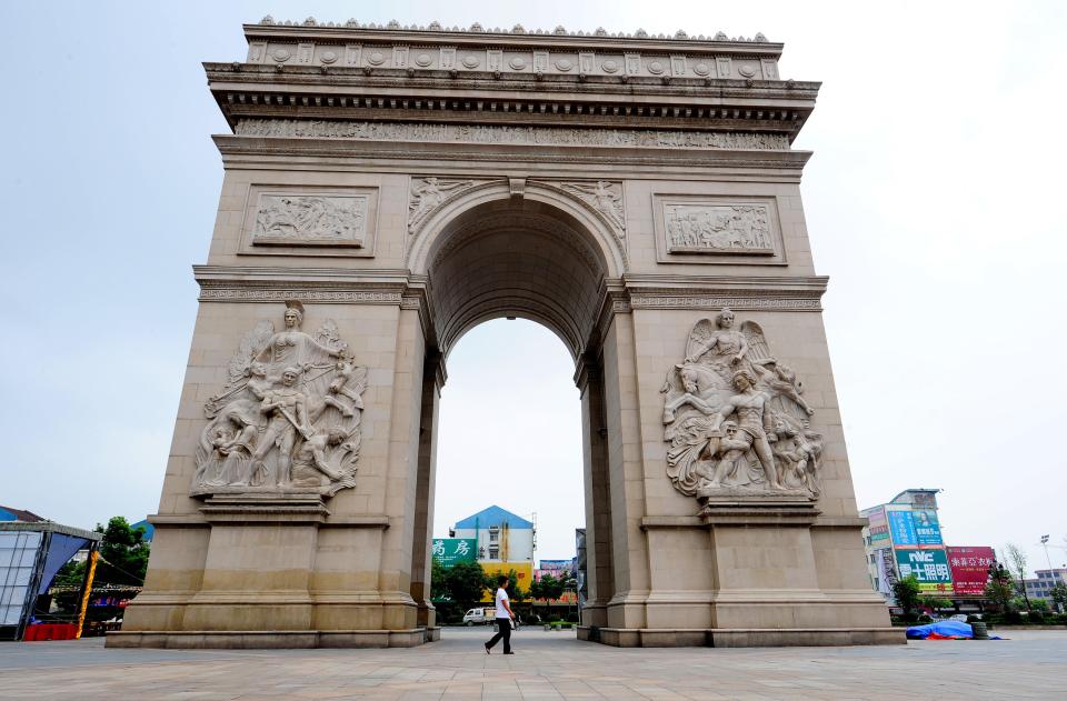 A replica of the Arc de Triomphe in Jiangyan district, Taizhou city