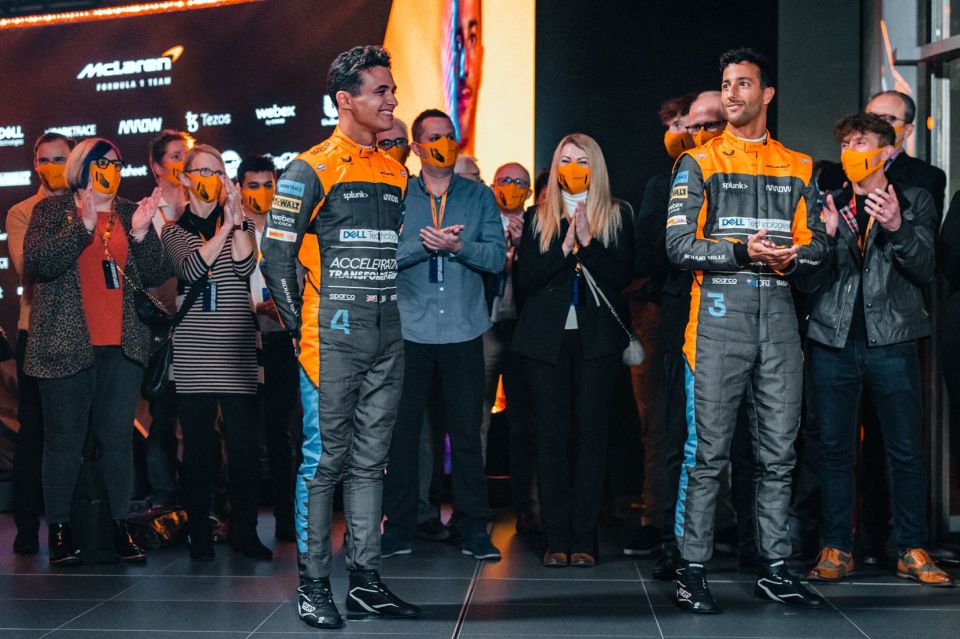 Lando Norris and Daniel Ricciardo sport their new racing suits