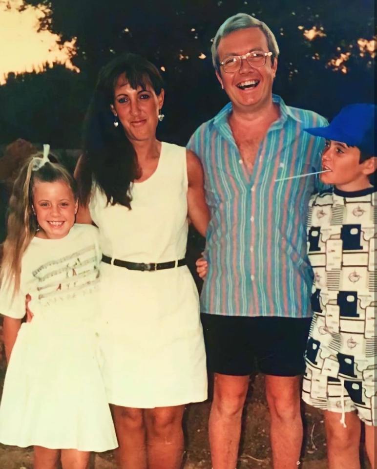 Gemma could be seen smiling alongside her parents