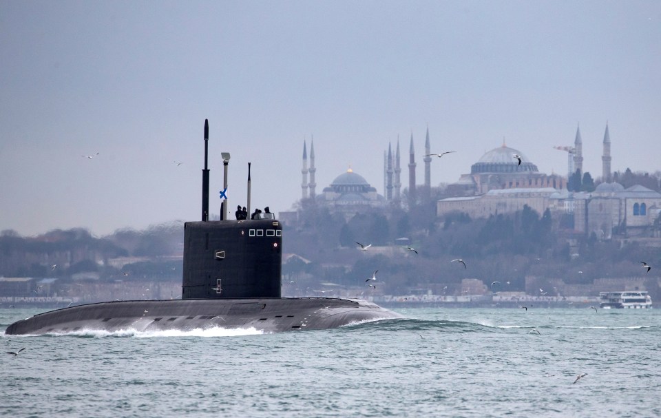 Russian Navy diesel-electric submarine Rostov-on-Don sails towards the Black Sea