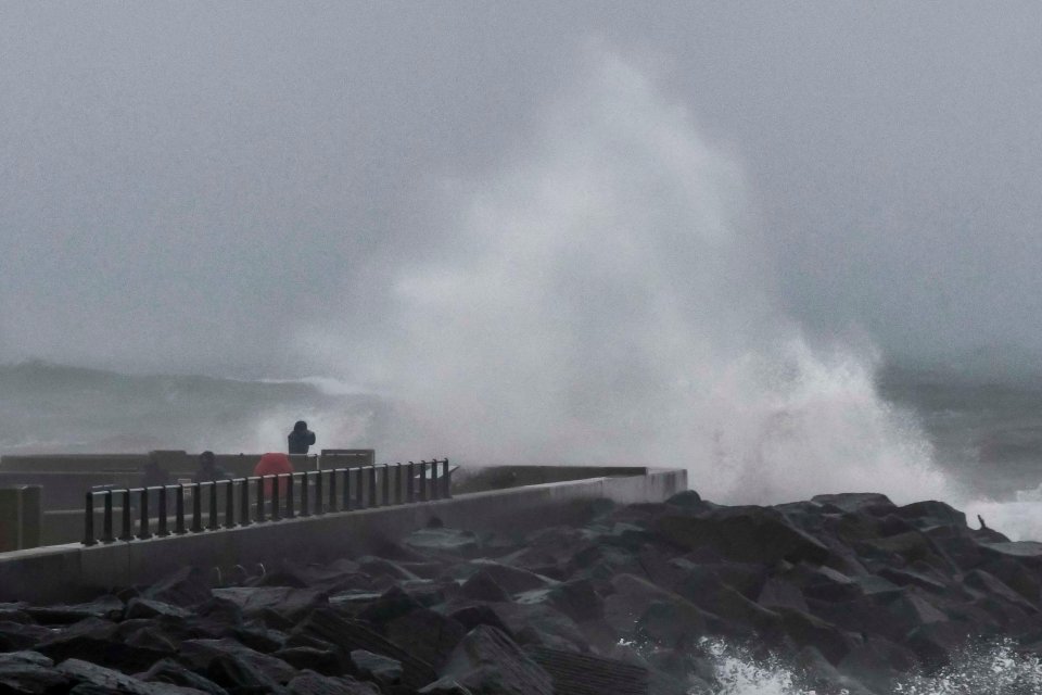 The RNLI has urged Brits to stay away from the coast, with whopping waves and high winds expected in exposed areas