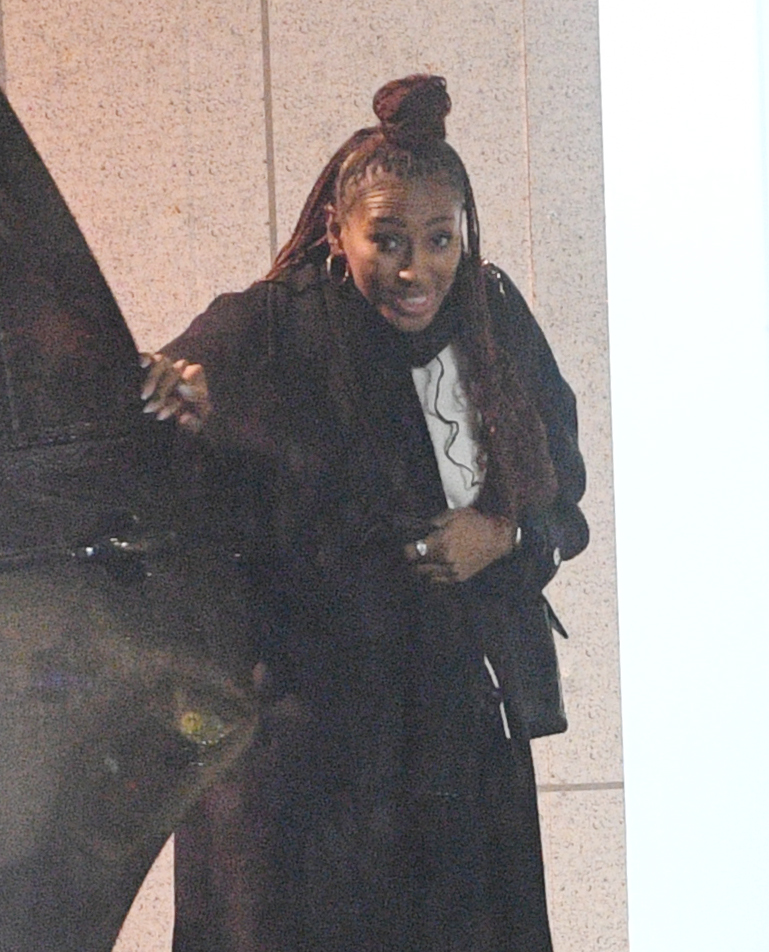 Alexandra Burke has been spotted for the first time since revealing her pregnancy