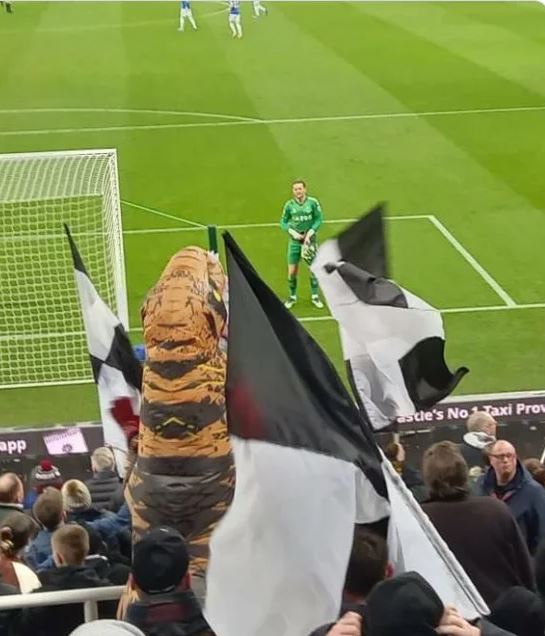 When Pickford headed to the Leazes End at St James’ Park he appeared to smile as he spotted the dressed-up fan