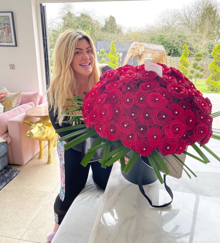 Gemma Collins looked amazing as she posed with a huge bunch of flowers