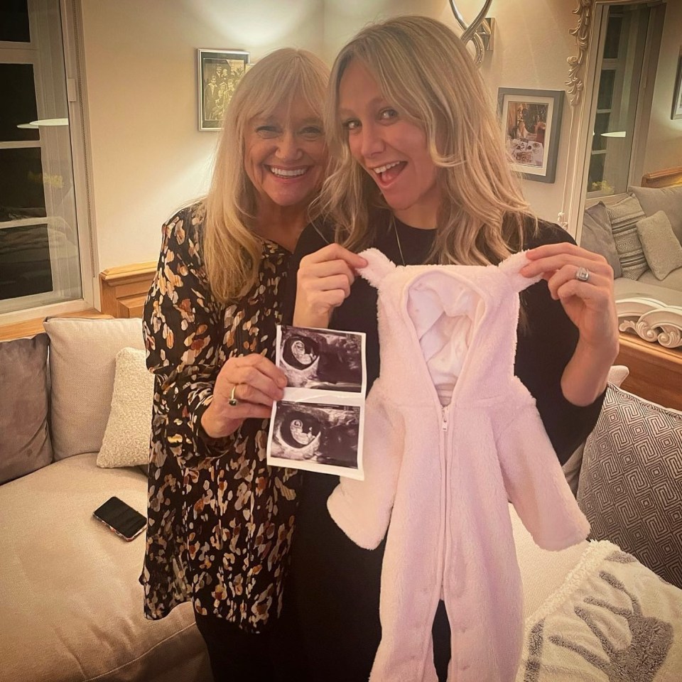 Chloe, seen here with mum Judy Finnigan, posted her happy news online