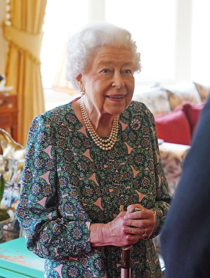 The Queen, pictured earlier this week, has tested positive for Covid