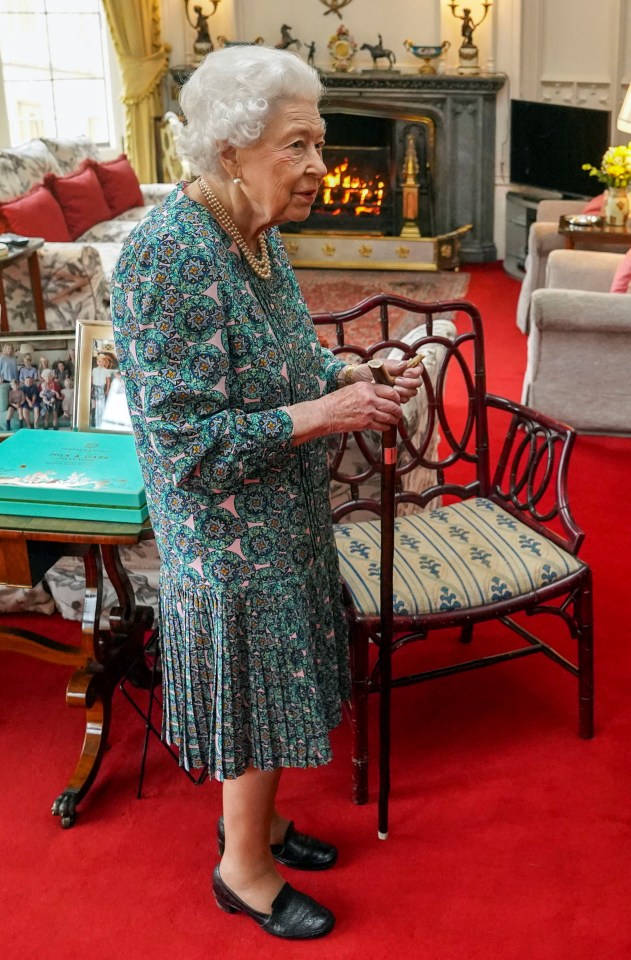 Her Majesty, using a walking stick for balance, was filmed last week saying 'I'm here' and complained 'As you can see I can't move'