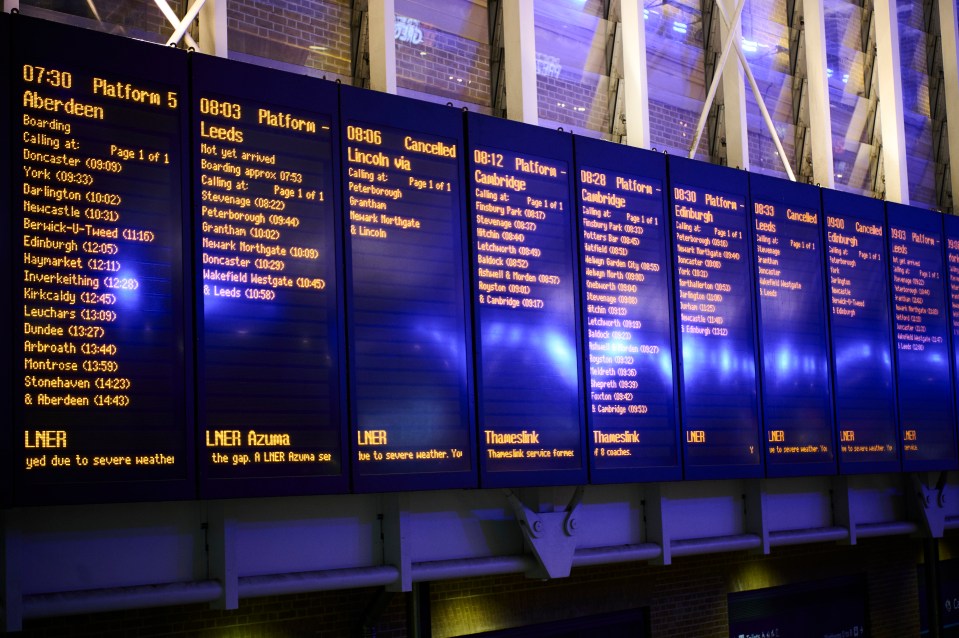 Storm Eunice causes travel problems as trains are cancelled due to the expected high winds