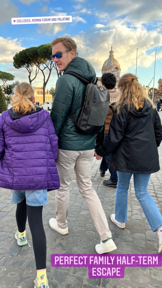 BBC Breakfast presenter Dan Walker spent the half-term holidays in Rome with his family