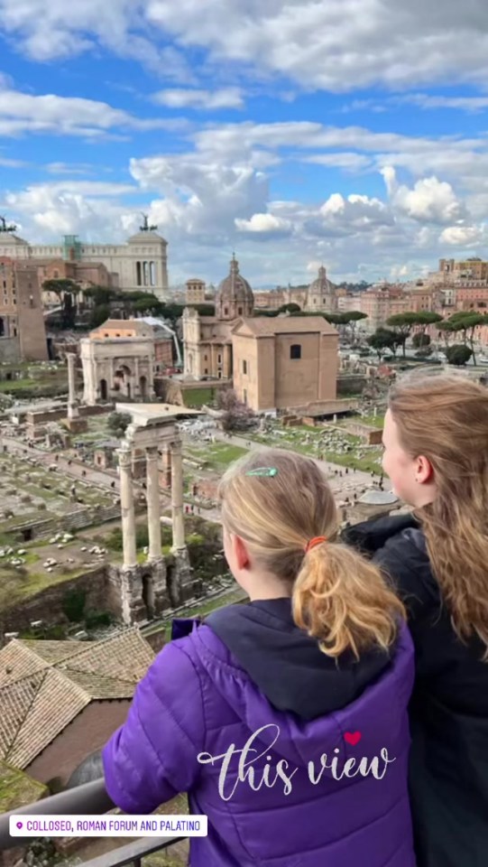 Dan shared some rare photos of his three children as they took in the sights