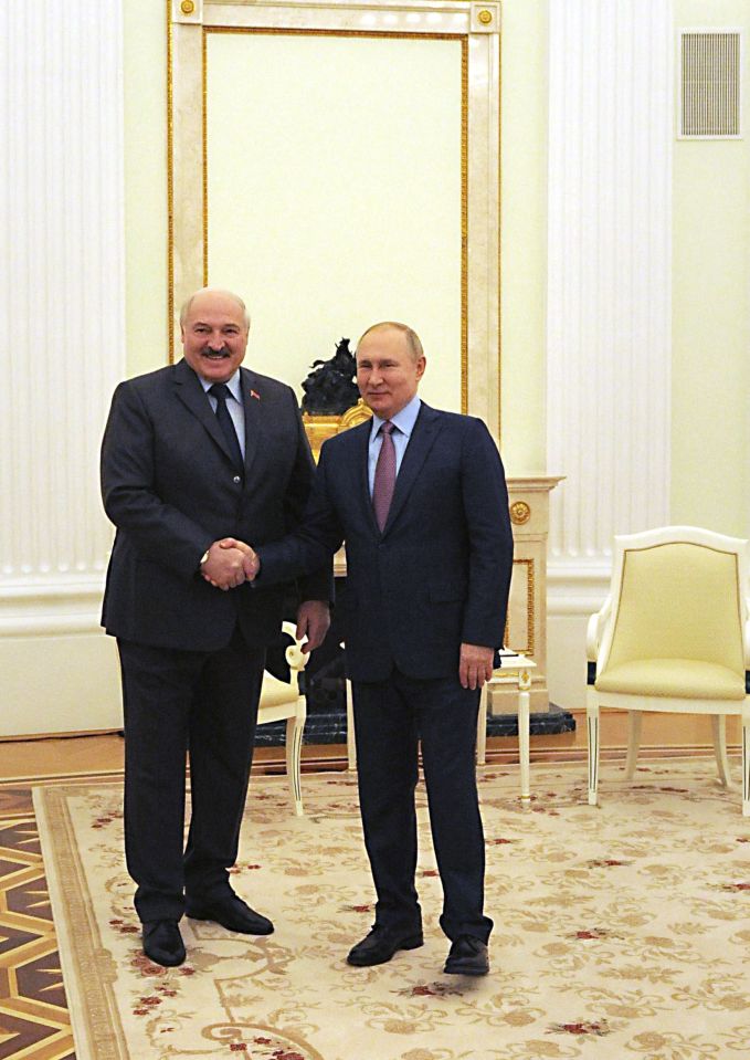 Putin met with Belarus dictator ally Alexander Lukashenko yesterday