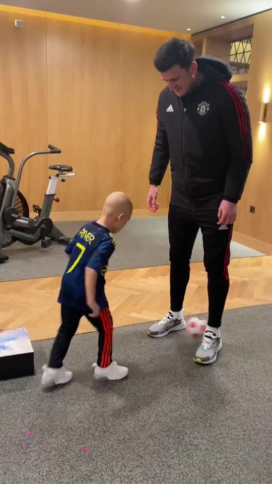 River put the ball through Harry Maguire's legs in a touching video online.