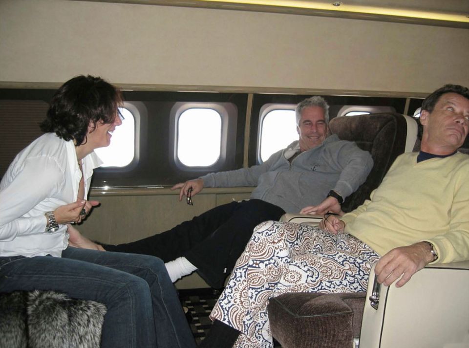 Brunel - wearing the yellow jumper - pictured with Epstein & Maxwell