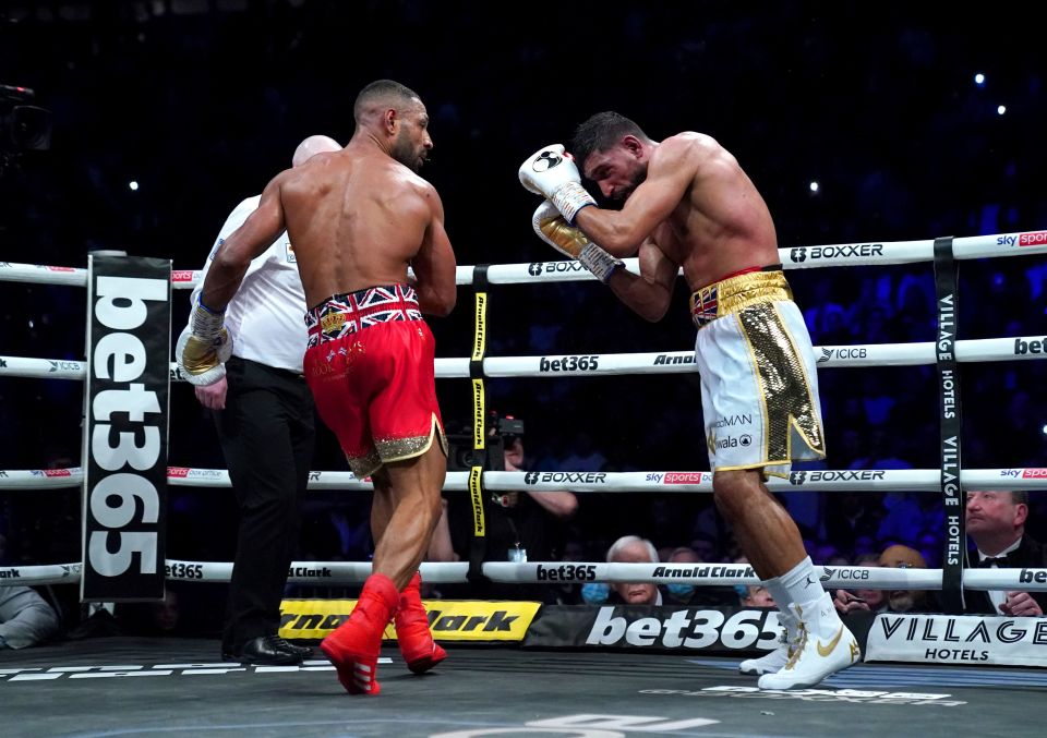 Khan was battered by Kell Brook as he fell well short in their grudge match