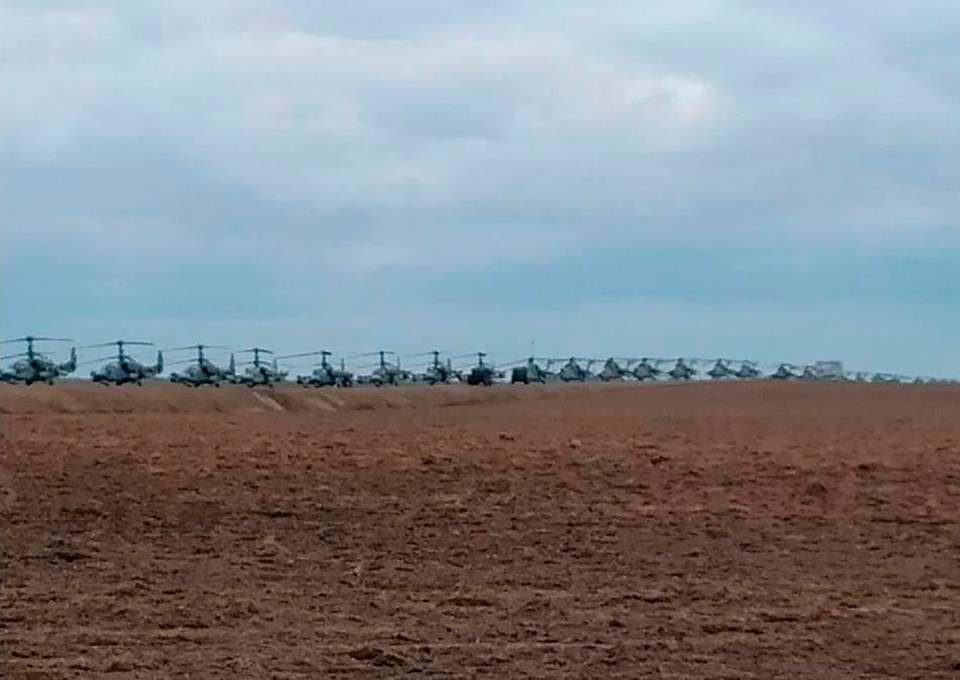 Massed Russian helicopters in Belarus