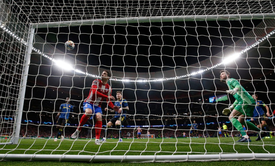 Sime Vrsaljko's header ricochets off Victor Lindelof and the crossbar before bouncing to safety