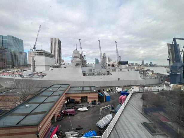 The large vessel squeezed through the gap in the River Thames