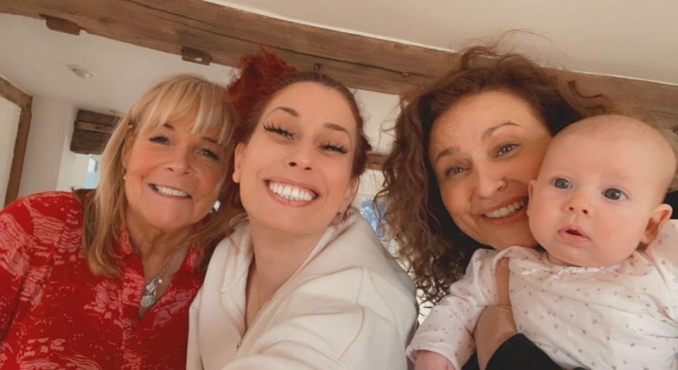 Linda and fellow Loose Women star Nadia Sawalha pictured at Joe and Stacey Solomon's home