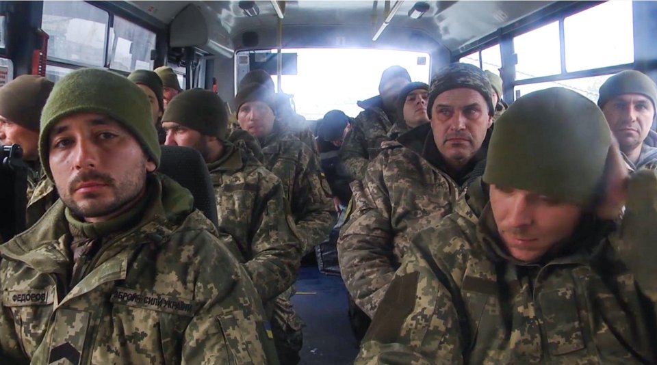 The Russians have released images of Ukrainian border guards in captivity