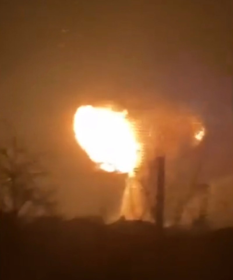 An explosion was also seen in the city of Kharkiv after a gas pipeline was blown up