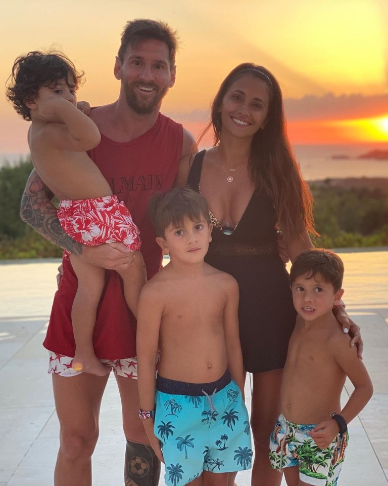 Messi posted a picture of his family together to celebrate Roccuzzo's birthday