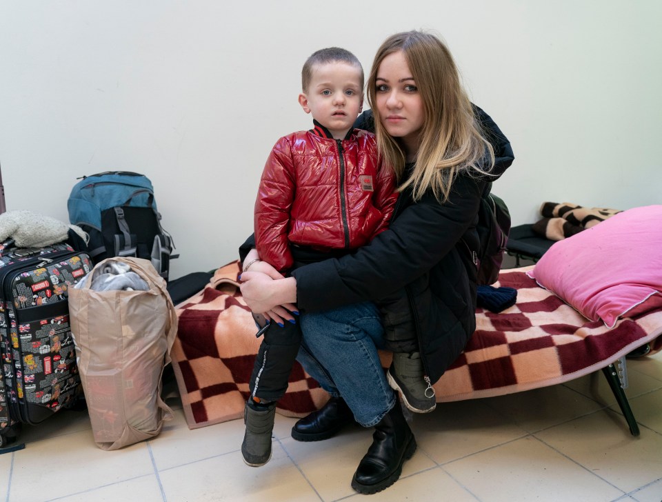 Ukrainian refugees have been forced to leave their home by the invading Russians