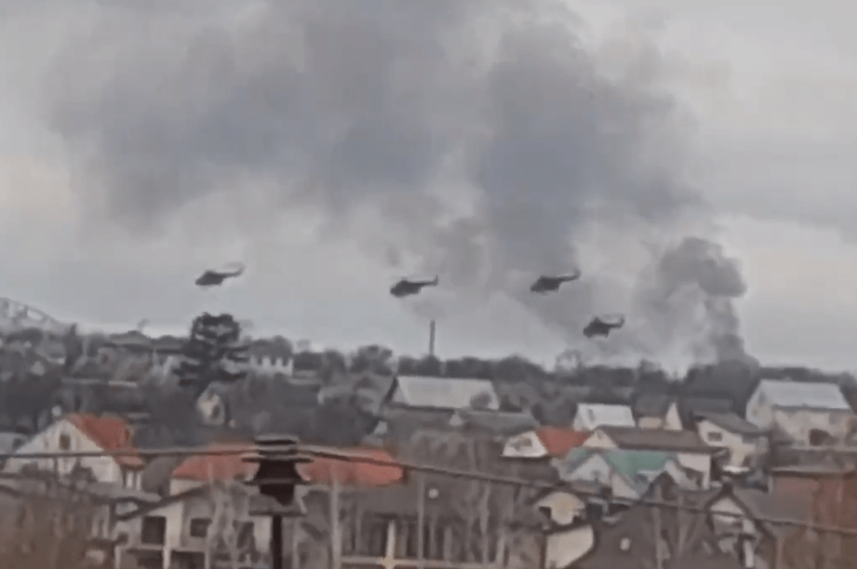 The opening hours of the war saw Russian helicopters swarming towards Kyiv